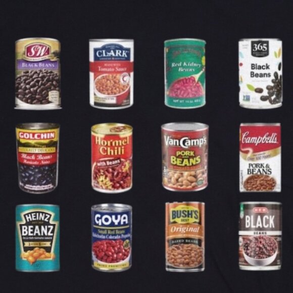 Assortment of Canned Beans T-Shirt - Unisex Heavy Cotton Tee - Picture 2 of 3